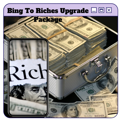 100% Free to Download Video Course with Master Resell Rights “Bing To Riches Upgrade Package” will teach you methods to earn passive money and get a comfortable life ever after