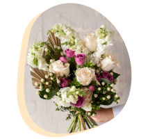 White And Pink Roses Bouquet