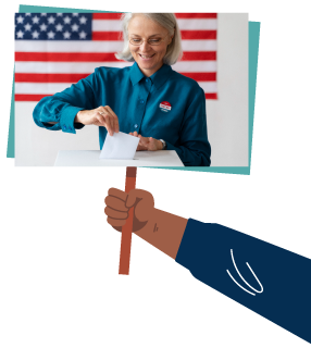 Woman Placing Vote Photo