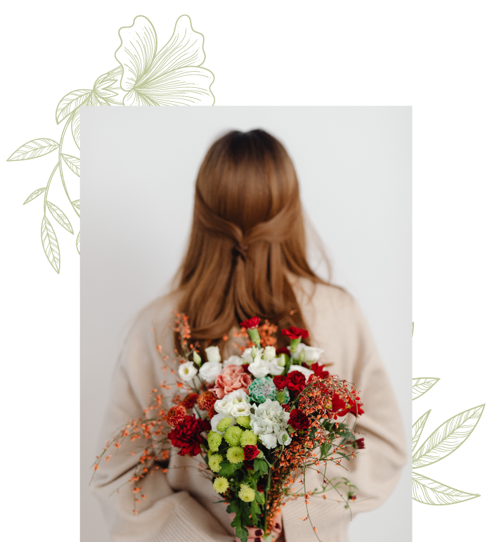 Woman with a bouquet