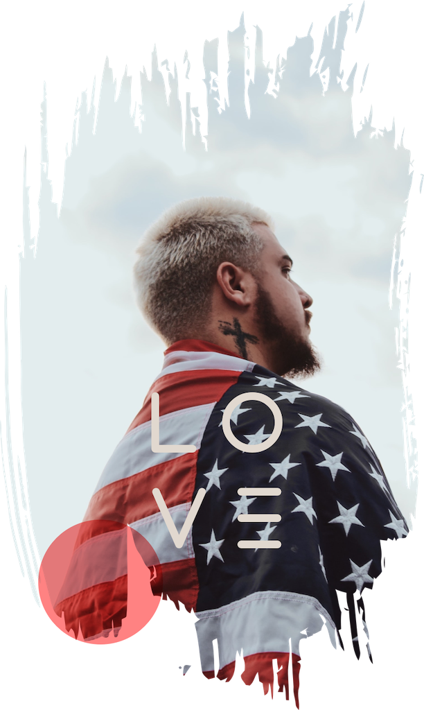 Boy With American Flag