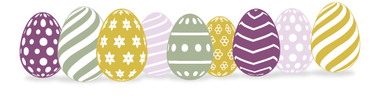 Nine decorative easter eggs