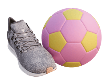 Athletic Shoe and Ball