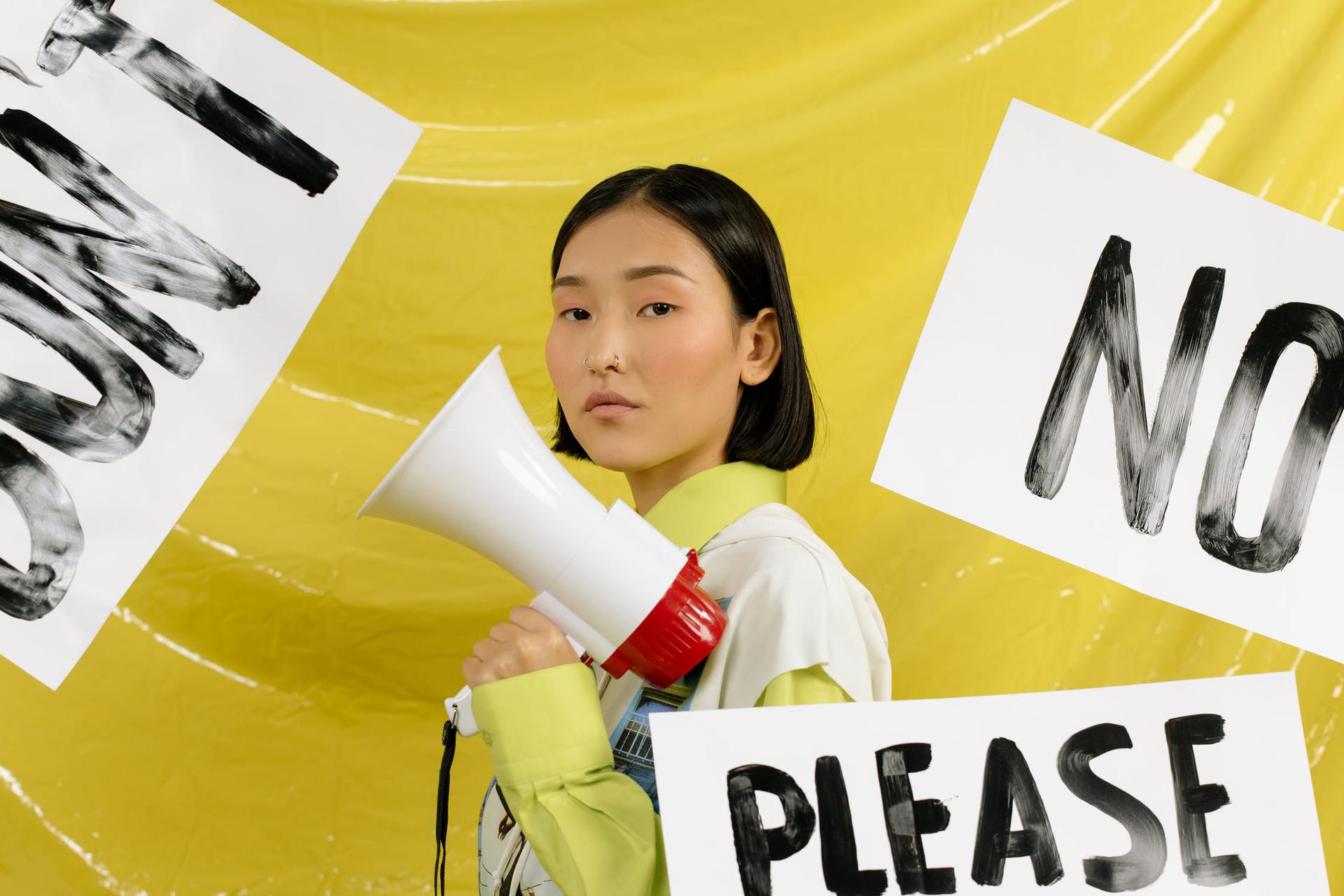 Girl holding megaphone