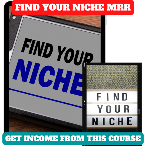 100% FREE VIDEO COURSE “Find Your Niche MRR”  with resell rights. Download. Are you ready to start the most profitable online business working from home? Watch this video course “Find Your Niche MRR” and earn big money by working from the comfort of your home. This video course teaches you the skills for immediate cash income