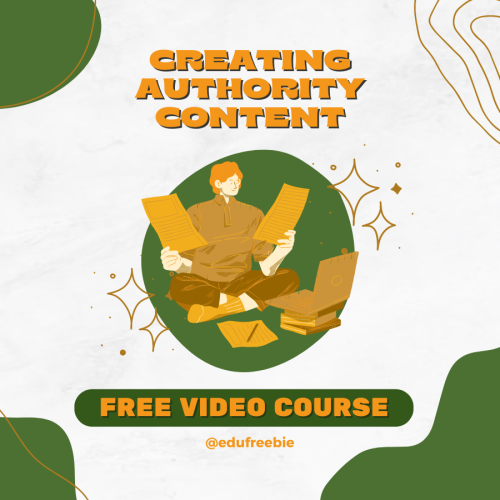 100% FREE video course “CREATING AUTHORITY CONTENT” with resell rights and free to download. No technical skills or previous knowledge  are required to start online business learning through this video course.