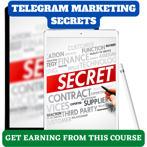 100% FREE VIDEO COURSE “TELEGRAM MARKETING SECRETS” WITH RESELL RIGHTS AND IS FREE TO DOWNLOAD. Take advantage of telegram marketing and make a huge profit from it