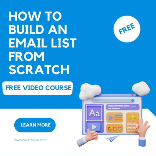 “How To Build List From Scratch”- Become an entrepreneur and make huge passive income for your online business. Secret unfolded for becoming commercially successful. This video course is 100% free with resell rights and is free to download. Learn the simple steps to make your every day,  a day with heavy cash flow