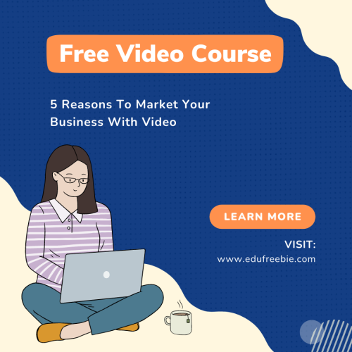 100% Free video course “5 REASON TO MARKET YOUR BUSINESS WITH VIDEO” and the idea of getting a consistent stream of income. this video course will make you an entrepreneur and an expert in marketing in just a few days with recurring money.  this video course is 100% free for you with resell rights and free downloading