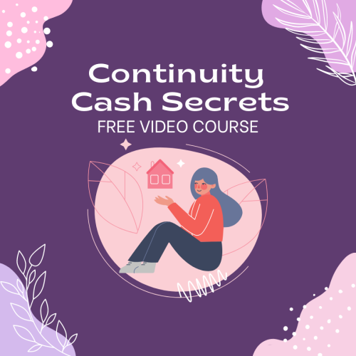 100% Free video course “CONTINUITY CASH SECRET”. increase your expertise in marketing through this video course- get huge cash every day, this video course  is 100% free for you with resell rights and free downloading