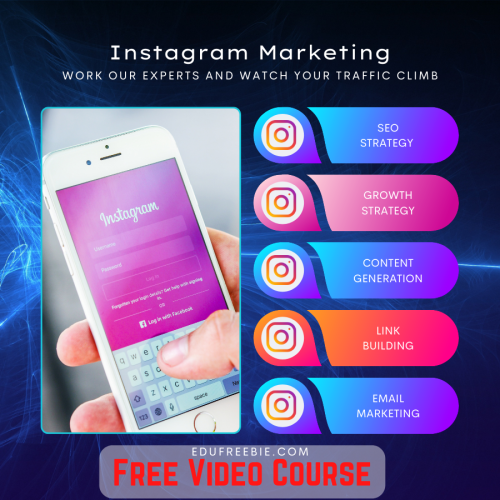 Are you tired of going to the office and work all day for little money? Watch this video course “Instagram Marketing” to know the  new idea to earn big money for all your expenses from your own internet university “. This is a 100% free video course with resell rights  and free downloading. This video course will make you a fortune within a month