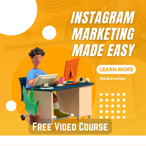 100% Free video course “Instagram Marketing Made Easy”. This tutorial will set you on the correct road to big earnings in very less time. This video course is 100% free for you with resell rights and it is free to download