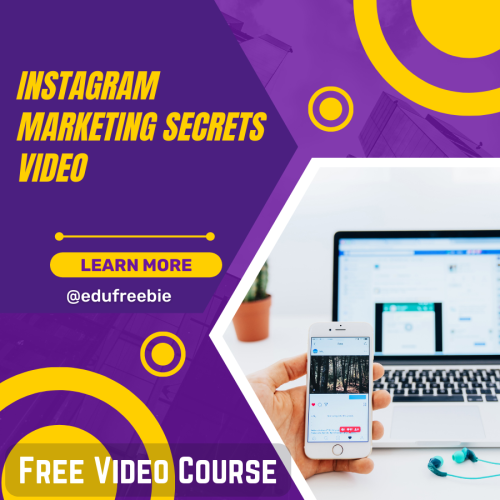 100% FREE video course “Instagram  Marketing Secrets Video”  will teach excellent money-making tips and how to build a business working from home. A real passive income plan for everyone in very simple steps. This video course is with resell rights and it is free for downloading.