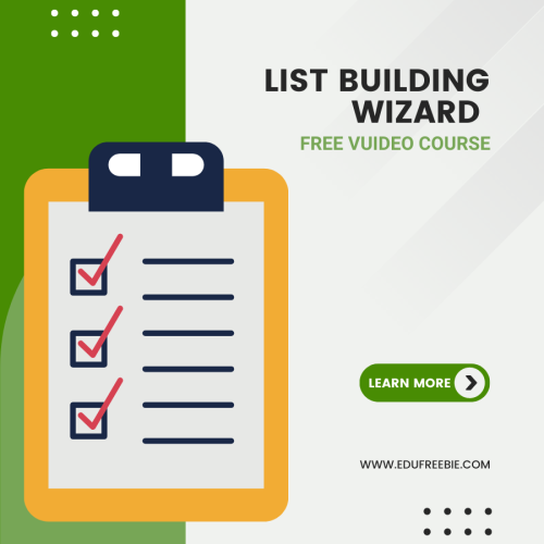 Become successful with a high income by learning the steps from this amazing video course “List Building Wizard” which is a 100% free video course with resell rights and free for downloading. A completely unique business solution for earning millions of dollars