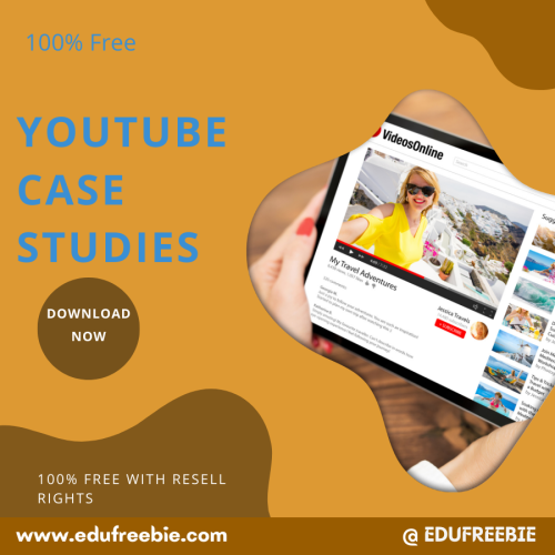 “YOUTUBE CASE STUDIES”- A 100% FREE VIDEO FOR EVERYONE WITH RESELL RIGHTS AND IT IS FREE TO DOWNLOAD  FOR EASY MONEY-MAKING. THIS VIDEO WILL TEACH YOU THE DIFFERENT IDEAS FOR MAKING PASSIVE INCOME. IT’S A FANTASTIC PLATFORM FOR YOU TO DO PART-TIME WORK AND MAKE REAL MONEY.