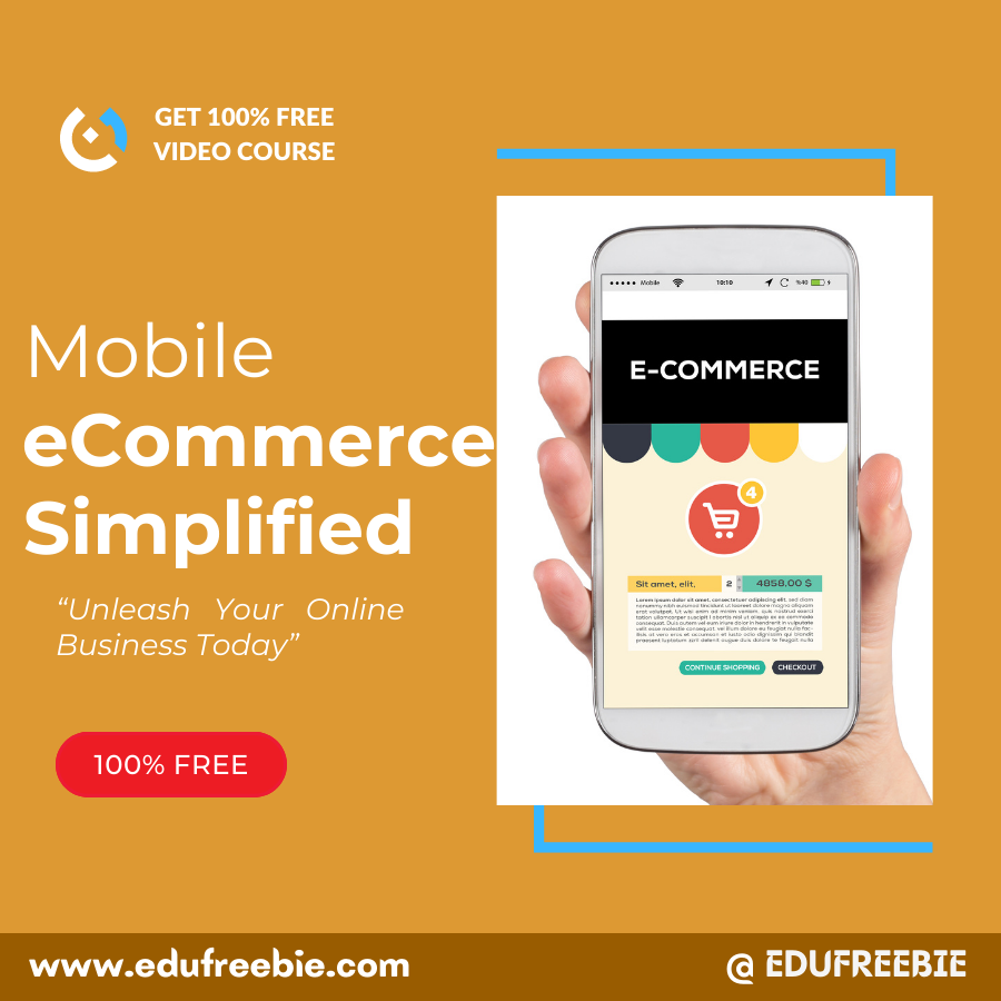 You are currently viewing Earn as much as you can. Know the secret to greater earning from this video “MOBILE E-COMMERCE SIMPLIFIED” for 100% free. Money will not be hard to get after watching this extraordinary video course with resell rights and free to download. Learn the money-making tips