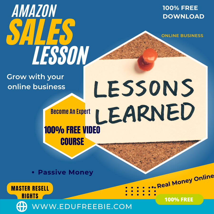 You are currently viewing 100% Free to Download Video Course  for everyone “Amazon Sales Lesson” with Master Resell Rights is a course that teaches you a comfortable way of making real money