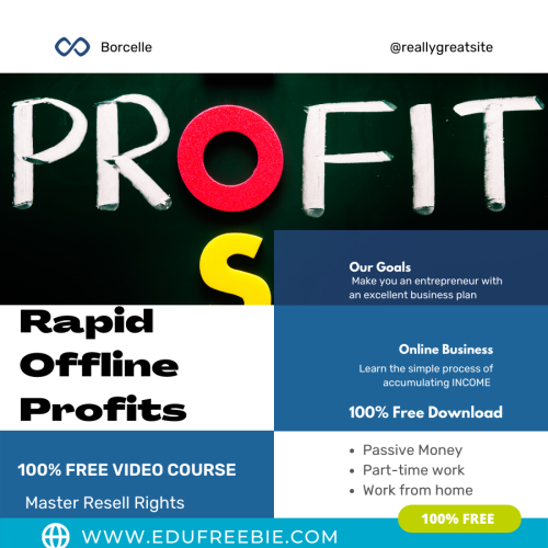 100% Free to Download Video Course  with Master Resell Rights “Rapid Offline Profits” will teach you the newest secret of earning passive money while at home