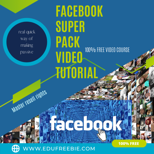 100% Free to Download the video course “FACEBOOK SUPER PACK VIDEO TUTORIAL” with Master Resell Rights to make your millionaire within a month and you will create your own way of making real passive money