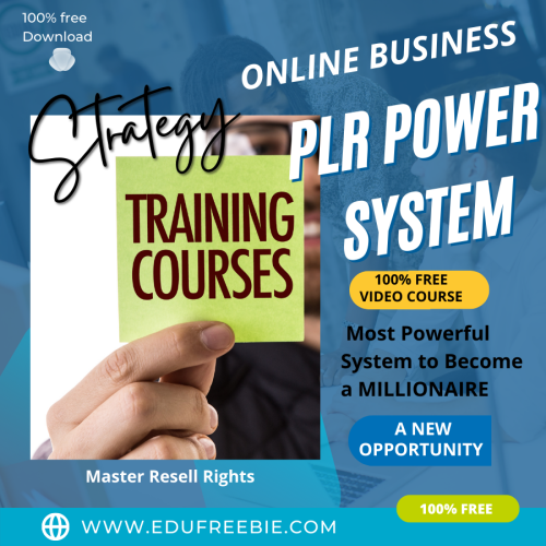 100% Free to Download Video Course  for everyone “PLR Power System” with Master Resell Rights is a mind-blowing video course that brings brand new earning plans