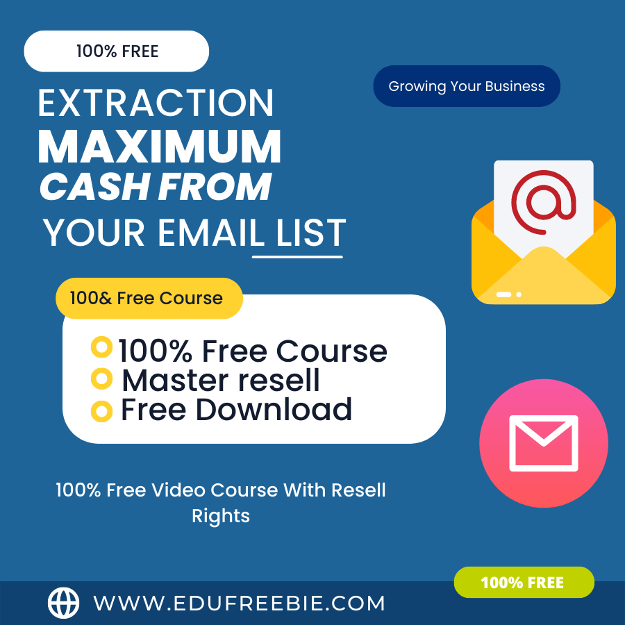 You are currently viewing 100% Free to Download Video Course “EXTRACTING MAXIMUM CASH FROM YOUR EMAIL LIST” with Master Resell has the secret to a new lucrative business idea to make passive money online