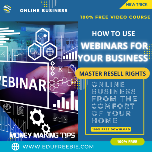 100% Free to Download Video Course “How To Use Webinars For Your Business” with Master Resell Rights will help you to run an online business from the comfort of your home while working part-time