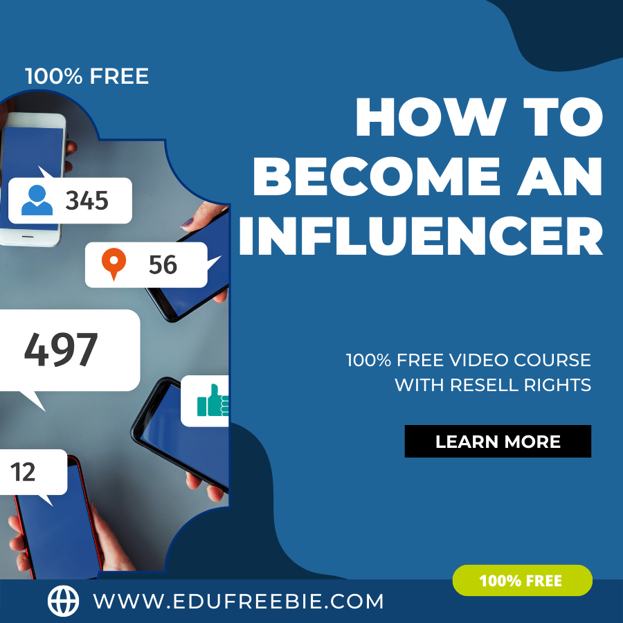 You are currently viewing 100% Free to Download Video Course with Master Resell Rights “ How To Become An Influencer Video Upgrade” will teach you methods to earn passive money and get a comfortable life