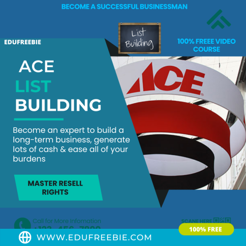 100% Free to Download Video Course with Master Resell Rights “Ace List Building ” will give you a stable and profitable way to build your online business