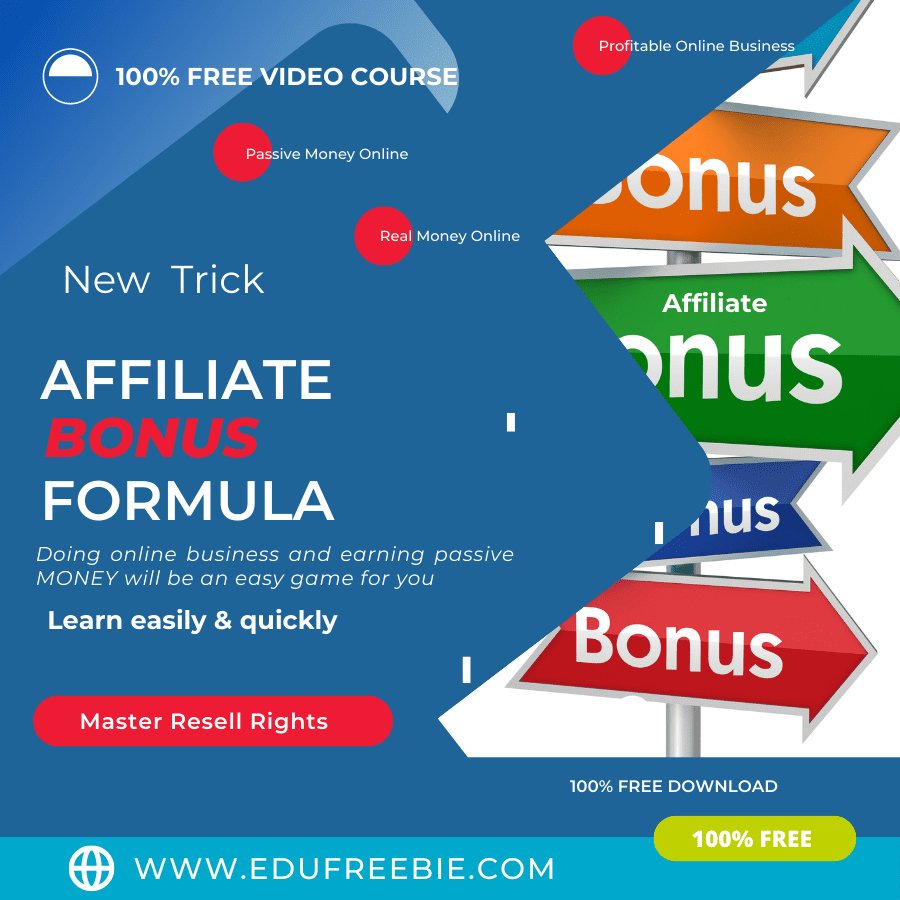 100% Free to Download Video Course with Master Resell Rights “Affiliate Bonus Formula” will 