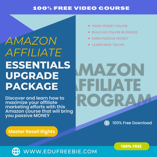 100% Free to Download Video Course with Master Resell Rights “Amazon Affiliate Essentials Upgrade Package” will teach you the  best way to market easily on the Amazon platform and it will make a road to big earnings