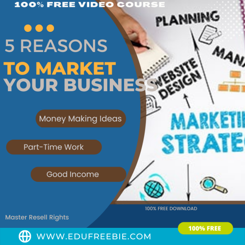 100% Free to Download Video Course with Master Resell Rights “5 Reasons To Market Your Business With Video” will give you opportunities for building your online business and achieving high-income