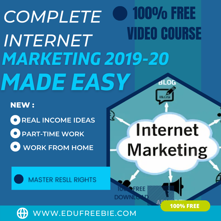 You are currently viewing 100% Free to Download Video Course “COMPLETE INTERNET MARKETING 2019-20 MADE EASY” with Master Resell is the right platform for you to build a fresh business online and make passive money without going to the office