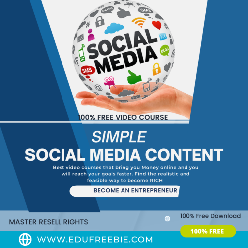 100% Free to Download Video Course “Simple Social Media Content” with Master Resell through you will find the quickest & easiest way to earn passive money and you will work from home