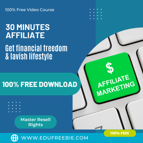 100% Free to Download Video Course “30 Minutes Affiliate” will help you to know the secret of quick earning by optimizing your sales and you will spin passive money like never