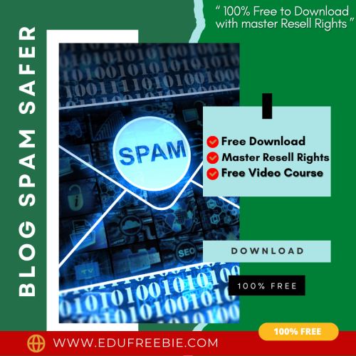 100% Free to Download Video Course with Master Resell Rights “Blog Spam Safer” Watch this video course and become confident to run your newest online business 