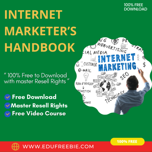 100% Free to download video course “THE INTERNET MARKETER’S HANDBOOK VIDEO UPGRADE” with master resell rights through which you will start an online business without any skills