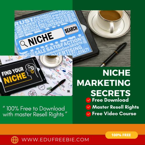 100% Free to Download Video Course with Master Resell Rights “Niche Marketing Secrets” is a unique training course to make you a millionaire fast