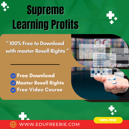 100% Free Download Real Video Course with Master Resell Rights “Supreme Learning Profits” is made especially for you to help work from home to earn limitless cash