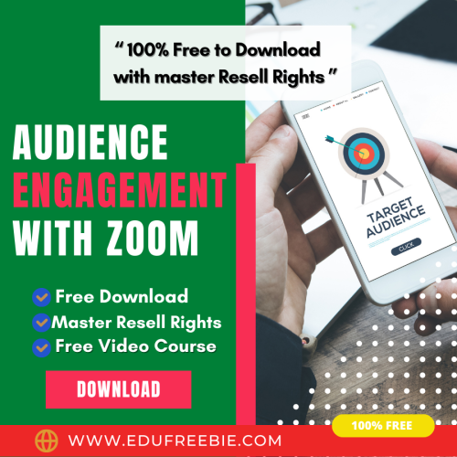 100% Free to download video course with master resell rights “Audience Engagement With Zoom” will tell you a really quick way of making money online