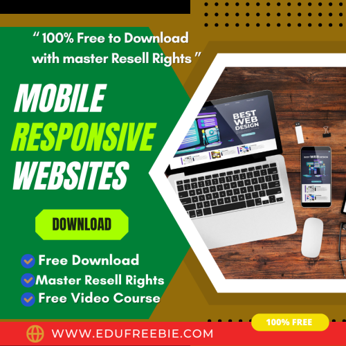 100% DOWNLOAD FREE Video Course with master RESELL rights “Mobile Responsive Websites” is here to give you new techniques for beginners as well as for experienced to make real money online