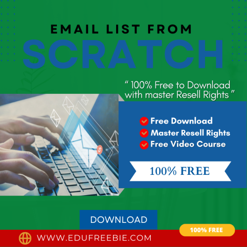 100% Free Real Video Course with Master Resell Rights “How To Build An Email List From Scratch” reveals The business idea is to get started instantly with money-making potential