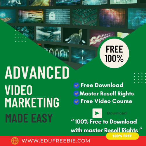 100% free to download video course with master resell rights “Advanced Video Marketing Made Easy Upgrade Package” will definitely make you a billionaire