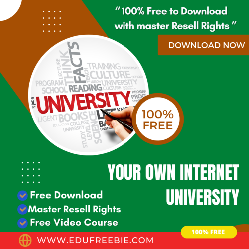 100% free to download video course with master resell rights “Your Own Internet University” will help you to make a huge income while working part-time