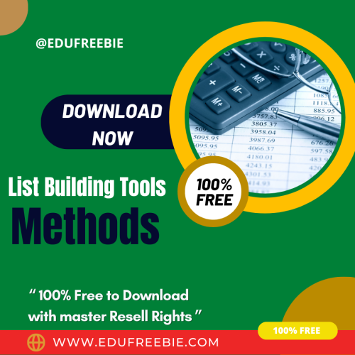 100% Free to download video course with master resell rights “Free List Building Tools and Methods” with master resell rights is the finest tutorial for learning techniques of high income