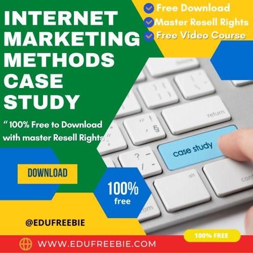 100% free to download video course “Internet Marketing Methods Case Study” with master resell rights is giving you a rare chance to run a profitable business online