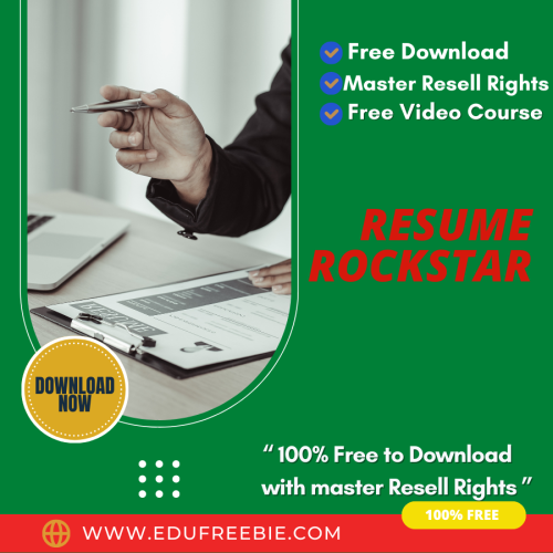 100% Free to download video course “Resume Rockstar” with master resell rights is made to make every common people an expert and rich