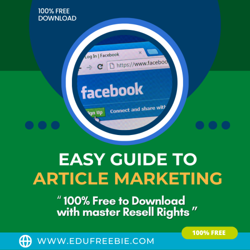 100% Free Download Real eBook with Master Resell Rights “Quick & Easy Guide To Article Marketing” is ripe with the opportunity to start a new online business to make passive money online