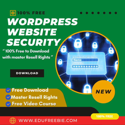 100% Free to download video course with master resell rights “WordPress Website Security” is the best course to learn the finest tricks of earning big