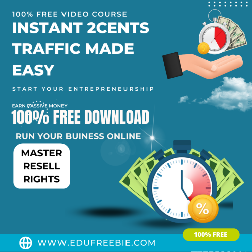 100% Free to Download Video Course with Master Resell Rights “Instant 2Cents Traffic Made Easy Upgrade Package” through this you will learn to use your spare time to make passive money online doing part-time work