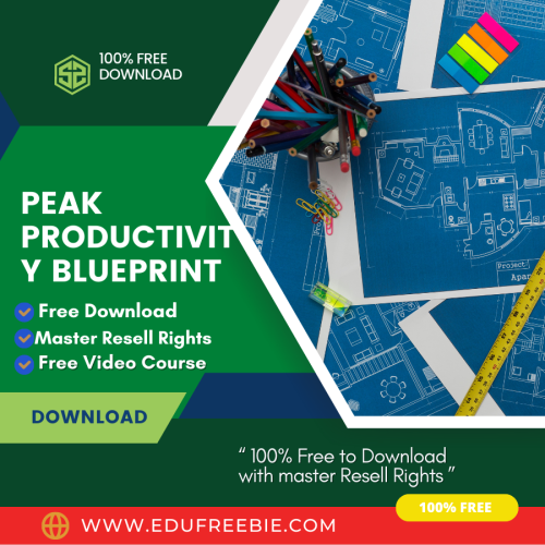 100% Free to Download Video Course with Master Resell Rights “PEAK PRODUCTIVITY BLUEPRINT UPGRADE PACKAGE” will give you a proper online business idea to make a high passive income